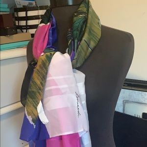 Vintage 1980's Leonardi Hand Finished Scarf